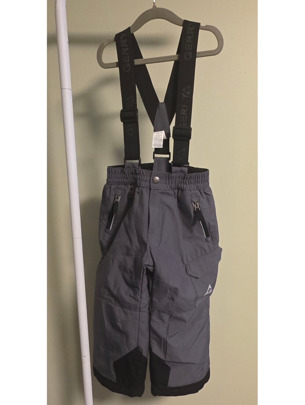 Gerry Kids' XS 5/6 Gray Snow Pants with Adjustable Suspenders